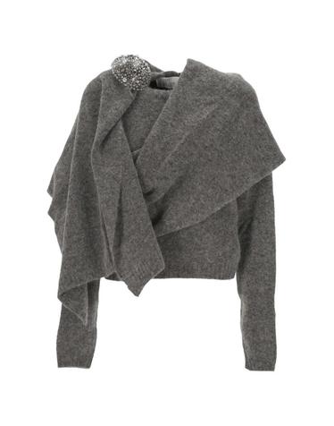 쥬세페 디 모라비토 [해외직구] 26 FW GIUSEPPE DI MORABITO crystal embellished draped sweater 07PFKNT409X167 TP459995302