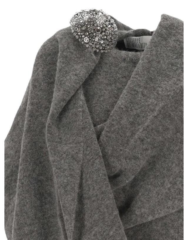 쥬세페 디 모라비토 [해외직구] 26 FW GIUSEPPE DI MORABITO crystal embellished draped sweater 07PFKNT409X167 TP459995302 착용컷