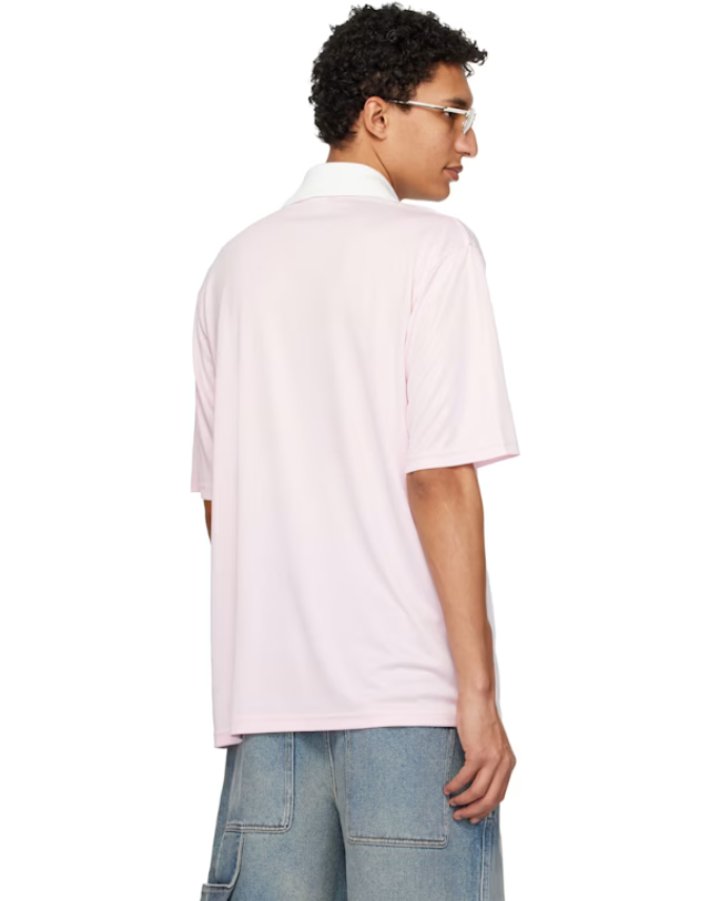 꾸레쥬 [해외직구] 쿠레주 핑크 오버사이즈 스포츠 폴로 셔츠 126JPO059JS0195 TP872164628 착용컷
