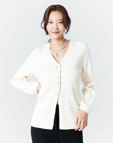 울혼방 아워글라스 가디건