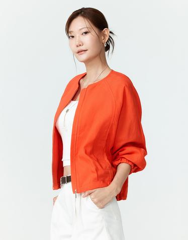 프렌치린넨혼방 봄버 자켓