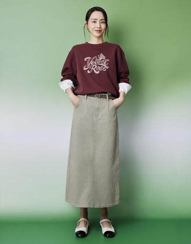 26FW 커브드 데님 스커트 (+스웨이드 벨트)