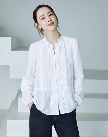 26FW 페플럼 레이스 블라우스