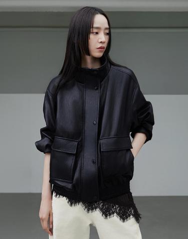 26FW FAUX 레더 봄버재킷
