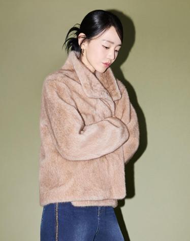 26FW FAUX밍크 하이넥 자켓