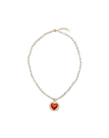 윌헬미나 가르시아 HEART AND PEARL DATING NECKLACE / HRT024-RED
