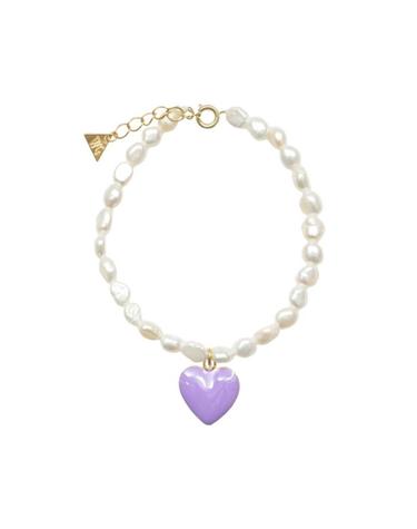 윌헬미나 가르시아 HEART AND PEARL DATING DATING BRACELET/ HRT025-PURPLE