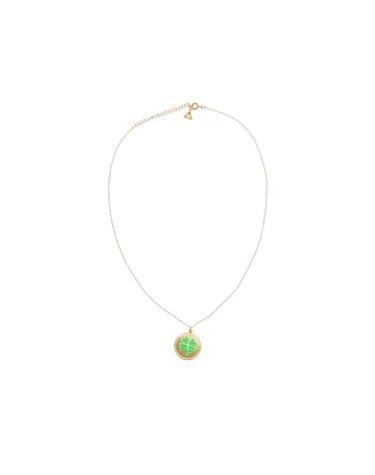 윌헬미나 가르시아 GOLD PENDANT ON SKINNY CHAIN/ BLM038-GREEN CLOVER
