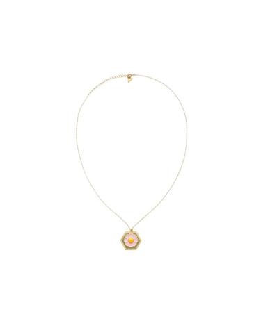 윌헬미나 가르시아 GOLD PENDANT ON SKINNY CHAIN/ BLM038-PINK DAISY
