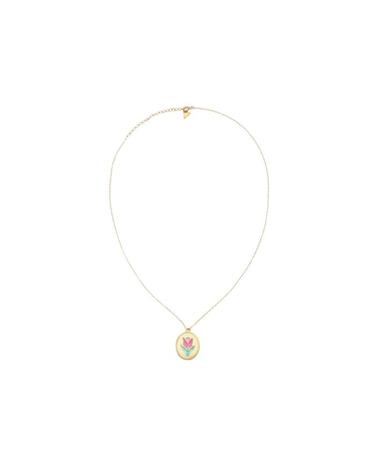 윌헬미나 가르시아 GOLD PENDANT ON SKINNY CHAIN/ BLM038-PINK TULIP