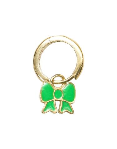 윌헬미나 가르시아 MINNIE BOW HOOP EARRING/ SS22015-GREEN