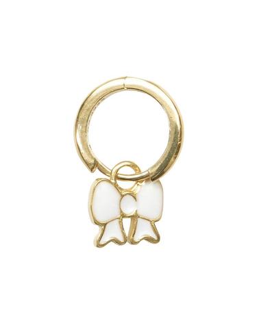 윌헬미나 가르시아 MINNIE BOW HOOP EARRING/ SS22015-WHITE