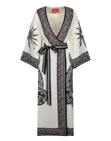 [해외직구] 25FW 라더블제이 롱 드레스 with three quarter 슬리브, wrap 컷  Coordinated 패브릭 벨트  Exclusive Cobra 패턴  DRE0734VIS006COB0GY02 TP573096502
