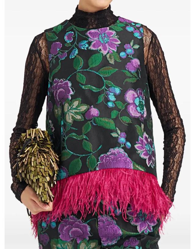 라 더블데이 라 더블제이 [해외직구] 26 FW 라더블제이 La Scala feather trim top TOP0013JCQ144BOT01BL01 TP459174656 착용컷