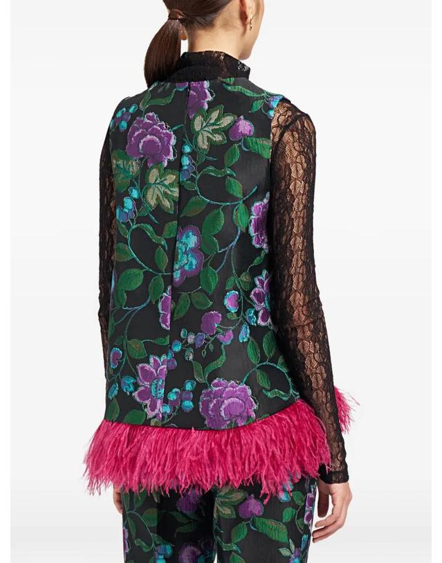 라 더블데이 라 더블제이 [해외직구] 26 FW 라더블제이 La Scala feather trim top TOP0013JCQ144BOT01BL01 TP459174656 착용컷
