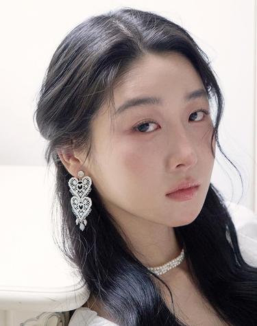 하트 레이스 드롭 귀걸이 JB-26-012E