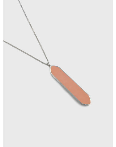 [SILVER] 로즈쿼츠 원석 헥사곤 목걸이 JS-22-002N-RQ
