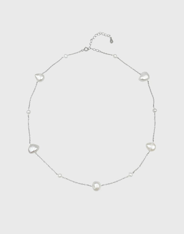 장폴클라리쎄 장폴 클라리쎄 [SILVER] 트루 담수 진주 목걸이 JS-24-022N 착용컷