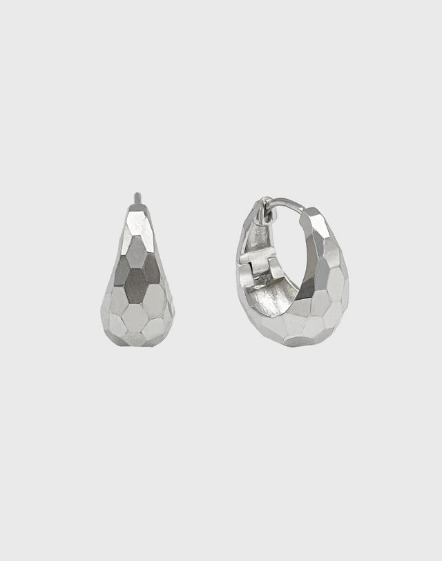 장폴클라리쎄 장폴 클라리쎄 [SILVER] 오발 미러볼 귀걸이 JS-25-011E 착용컷
