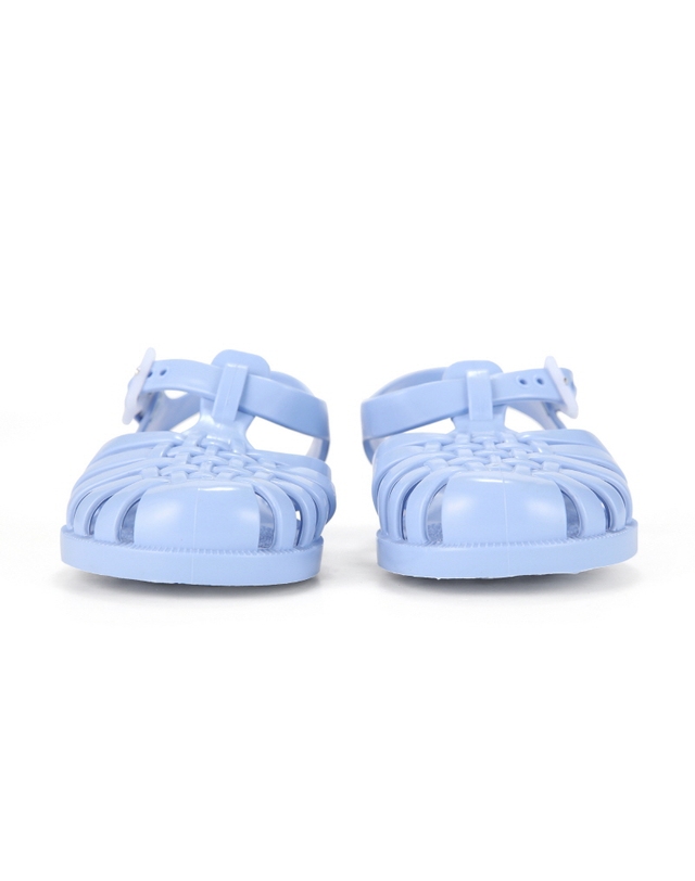 메듀즈 메듀즈 SUN 201 BLEU PASTEL 블루 파스텔 라벤더 아동 키즈 젤리슈즈 샌들 착용컷