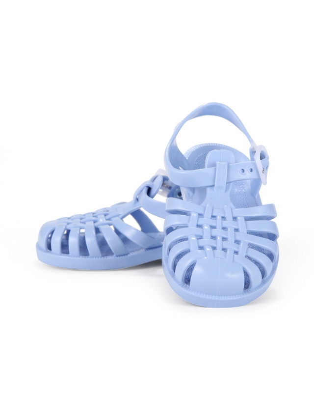 메듀즈 메듀즈 SUN 201 BLEU PASTEL 블루 파스텔 라벤더 아동 키즈 젤리슈즈 샌들 착용컷