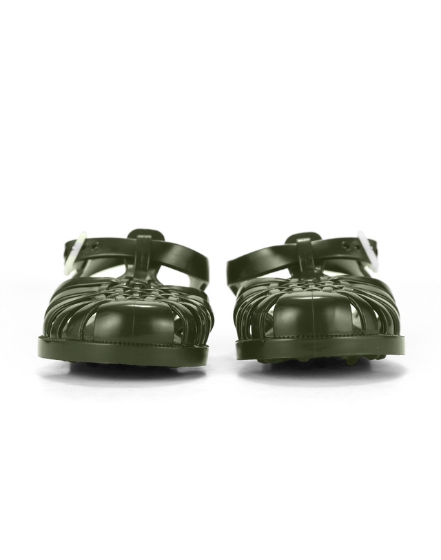 메듀즈 메듀즈 SUN 201 KAKI 카키 아동 키즈 젤리슈즈 샌들 착용컷
