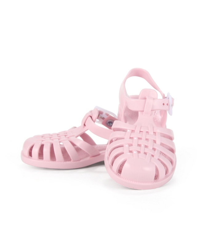 메듀즈 메듀즈 SUN 201 ROSE PASTEL 로즈 파스텔 연핑크 아동 키즈 젤리슈즈 샌들 착용컷