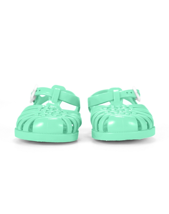 메듀즈 메듀즈 SUN 201 VERT TENDRE 베르 탕드르 민트 아동 키즈 젤리슈즈 샌들 착용컷