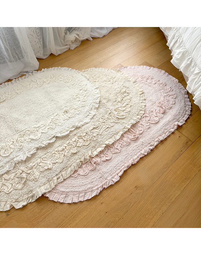 메종드파리 메종드파리 러플 발매트 아멜리 면100% 현관 욕실 주방 배스매트 (색상, 사이즈 택1) 착용컷
