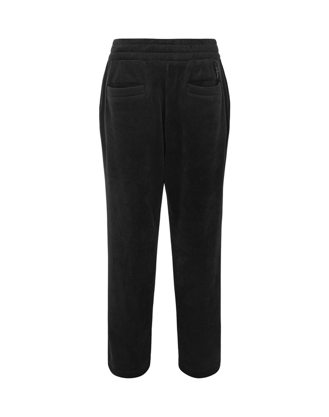 더블플래그 여성 [Range wear] 블랙 여성 로고 포인트 코듀로이 세미와이드 팬츠 착용컷
