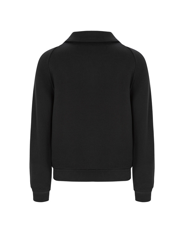 더블플래그 여성 [Range wear] 블랙 여성 스트레치 티핑 포인트 반집업 티셔츠 착용컷