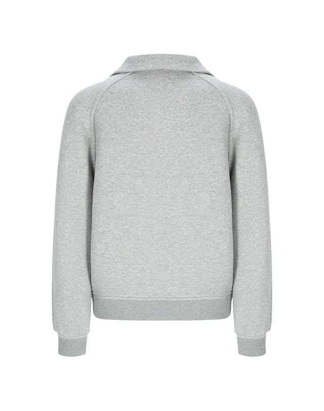 더블플래그 여성 [Range wear] 멜란지 그레이 여성 스트레치 티핑 포인트 반집업 티셔츠 밝은 그레이 착용컷