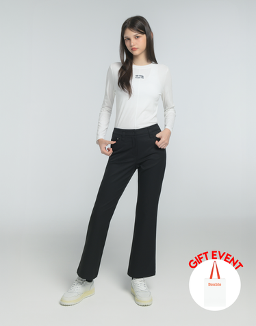 [쇼핑백동봉][Signature] 블랙 여성 밸런스 모션 부츠컷 팬츠