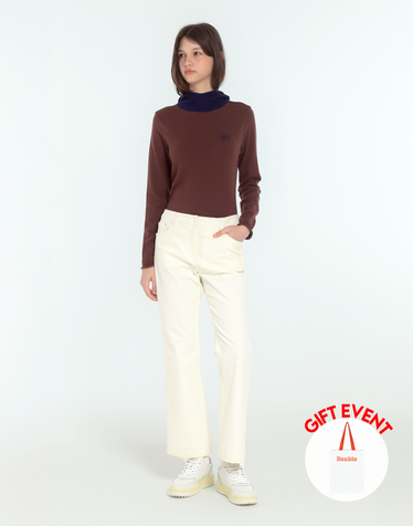 [10/8 입고예정][쇼핑백동봉][CORD WARM] 아이보리 여성 웜 텐션 마이크로 코듀로이 부츠컷 팬츠