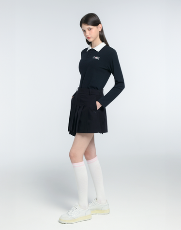 [TREND PICK] 블랙 여성 레이어드 모션 플리츠 스커트