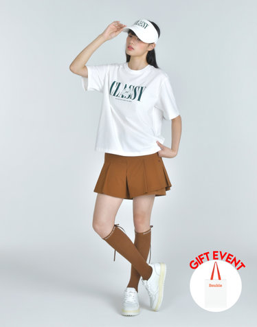 [쇼핑백동봉][BEST][루즈핏] 아이보리 여성 Classy 바이브 그래픽 반팔티