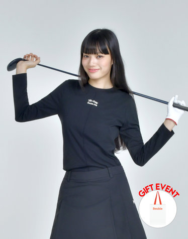 [쇼핑백동봉][TREND PICK] 블랙 여성 라인포인트 컴포트 럭스(Luxe) 티