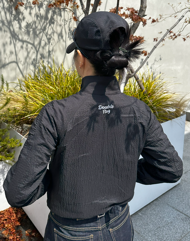 더블플래그 여성 [AIR GRID] Women Pro-Fit Oversized Jacket (Black) 블랙 착용컷