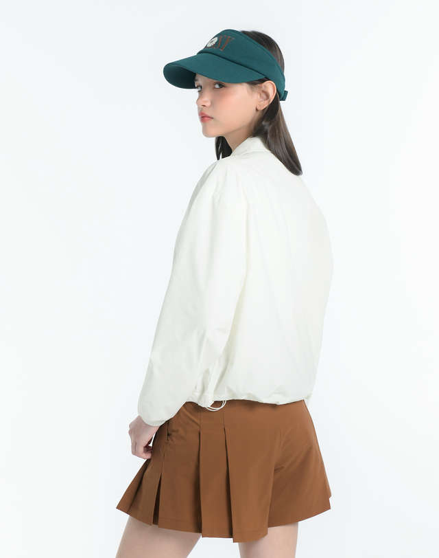 더블플래그 여성 [ON & OFF] 아이보리 여성 러블리 버튼업 블루종 점퍼 상세