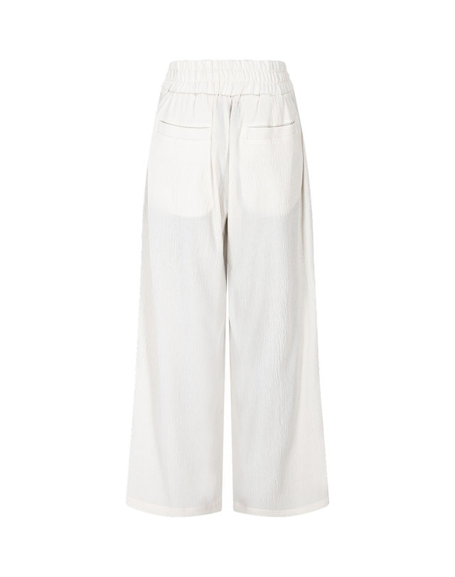 더블플래그 여성 [BEST][Micro Pleats] 아이보리 여성 Micro Pleats 라인 컬러링 와이드 팬츠 착용컷