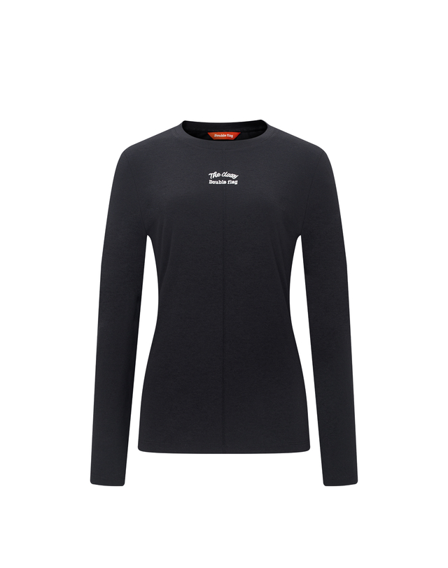 더블플래그 여성 [쇼핑백동봉][TREND PICK] 블랙 여성 라인포인트 컴포트 럭스(Luxe) 티 상세