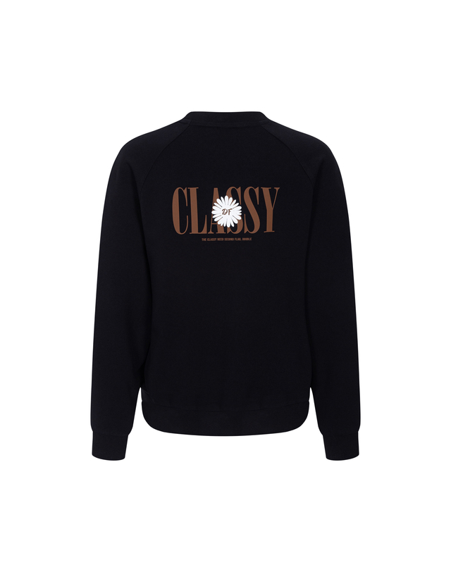 더블플래그 여성 [ON & OFF] 블랙 여성 온앤오프 시그니처 그래픽 맨투맨 상세