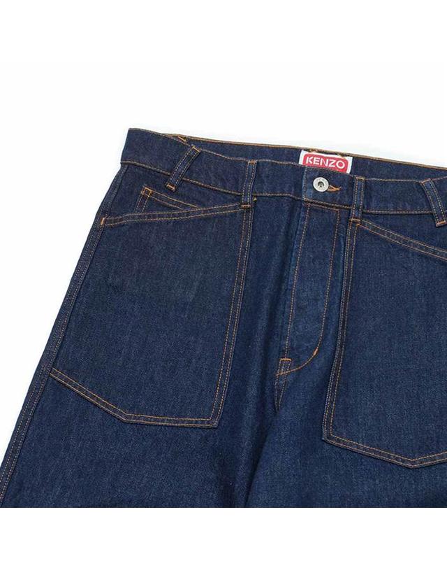겐조 겐조 로고패치 남성 데님진 FD55DP4056B1-DM 블루 착용컷