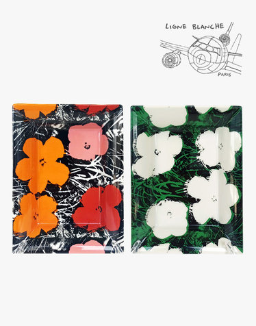 팝아트 르네블랑쉬 앤디 워홀 사각 플레이트 플라워 (2color 택1)