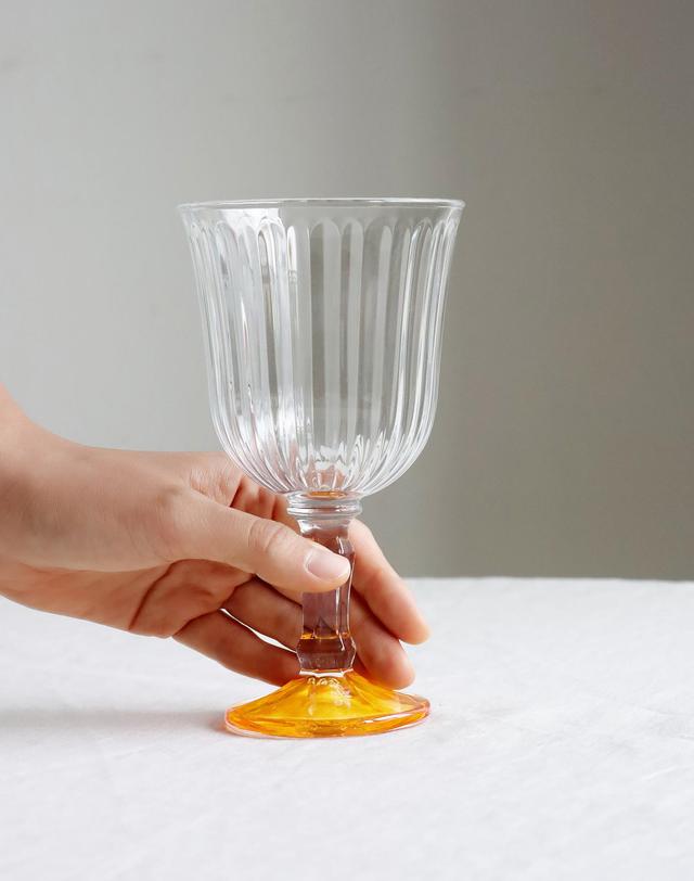 프라우반 모네프 투톤 글라스 고블렛 와인잔 샴페인잔 320ml 6p세트 착용컷