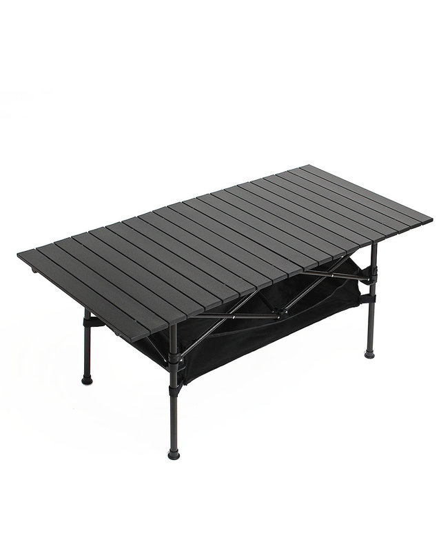 굿즈트리 캠핑용 접이식 롤테이블(118x55cm) 차박 간이테이블 착용컷