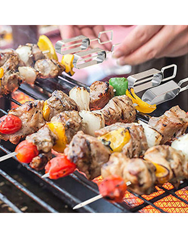 간편 슬라이드 바비큐 꼬치 5p세트 스텐 캠핑꼬치