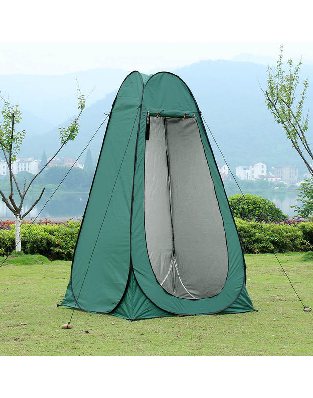 굿즈트리 캠핑존 이동식 샤워텐트(120x190cm) 1인용낚시텐트 착용컷