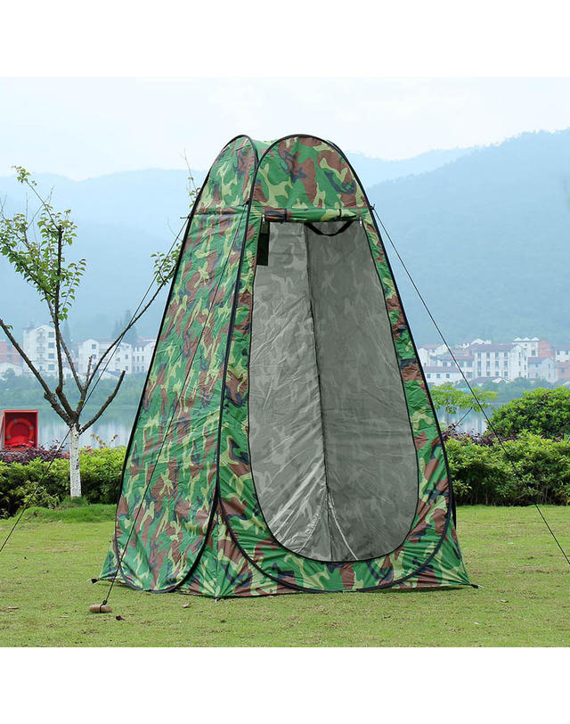 굿즈트리 캠핑존 이동식 샤워텐트(120x190cm) 캠핑화장실텐트 착용컷