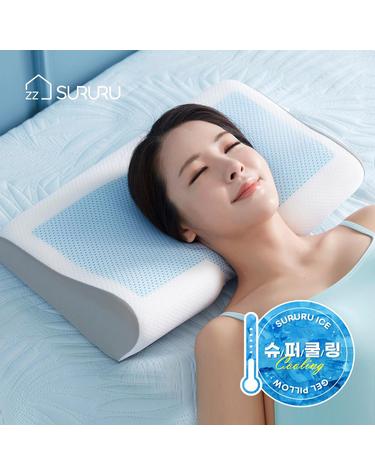 [스르르] 두피열잡는 숙면 솔솔 쿨젤 메모리폼 경추베개 스르르 깊은잠